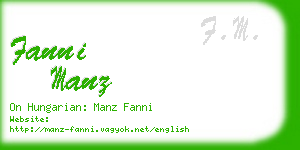fanni manz business card